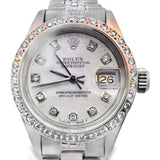 1974 Rolex Ladies Date 26mm Custom Diamond Mother-of-Pearl Dial