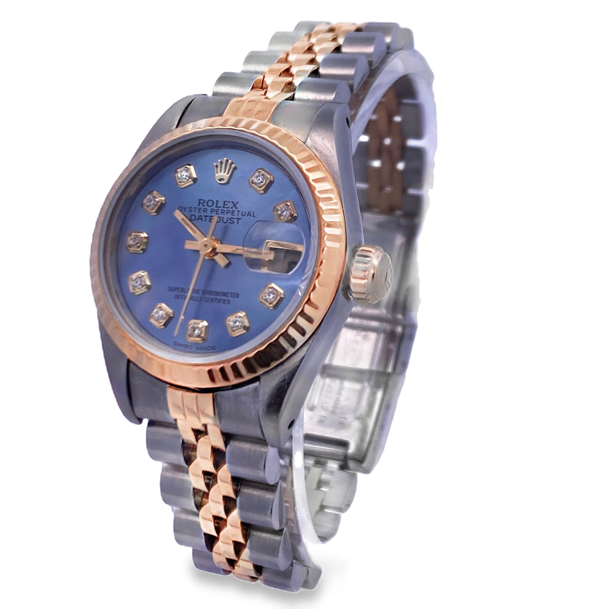 1984 Rolex Ladies Datejust 69173 Custom Mother-of-Pearl Diamond Dial 26mm