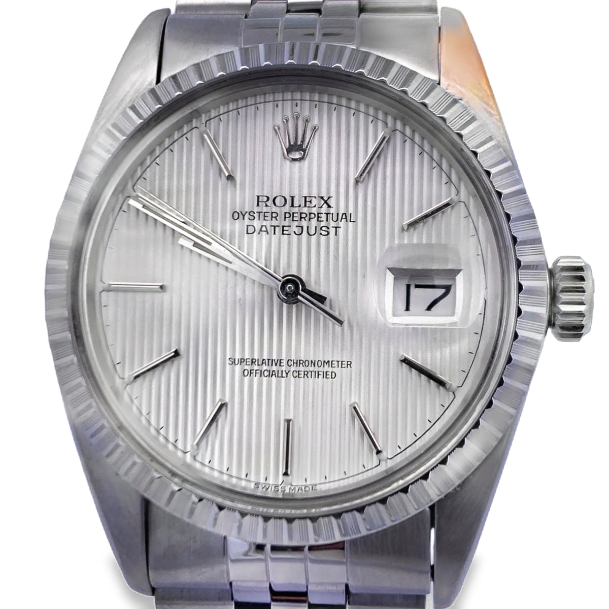 1982 Rolex Datejust 16030 Silver Pinstripe Dial 36mm