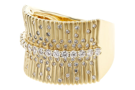 Allison Kaufman Grooved Satin Diamond Fashion Ring