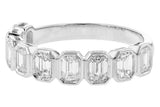 Allison Kaufman White Gold Emerald Cut Diamond Ring