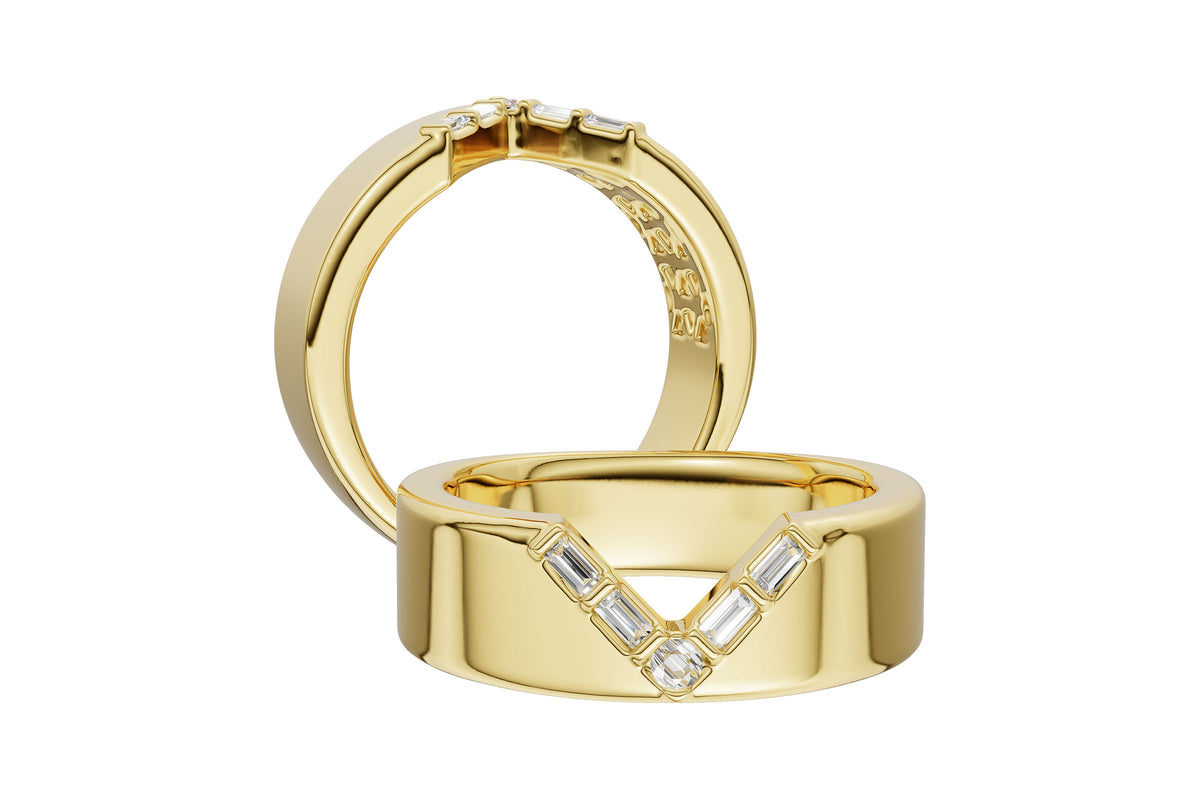 Allison Kaufman Baguette Diamond Chevron Band