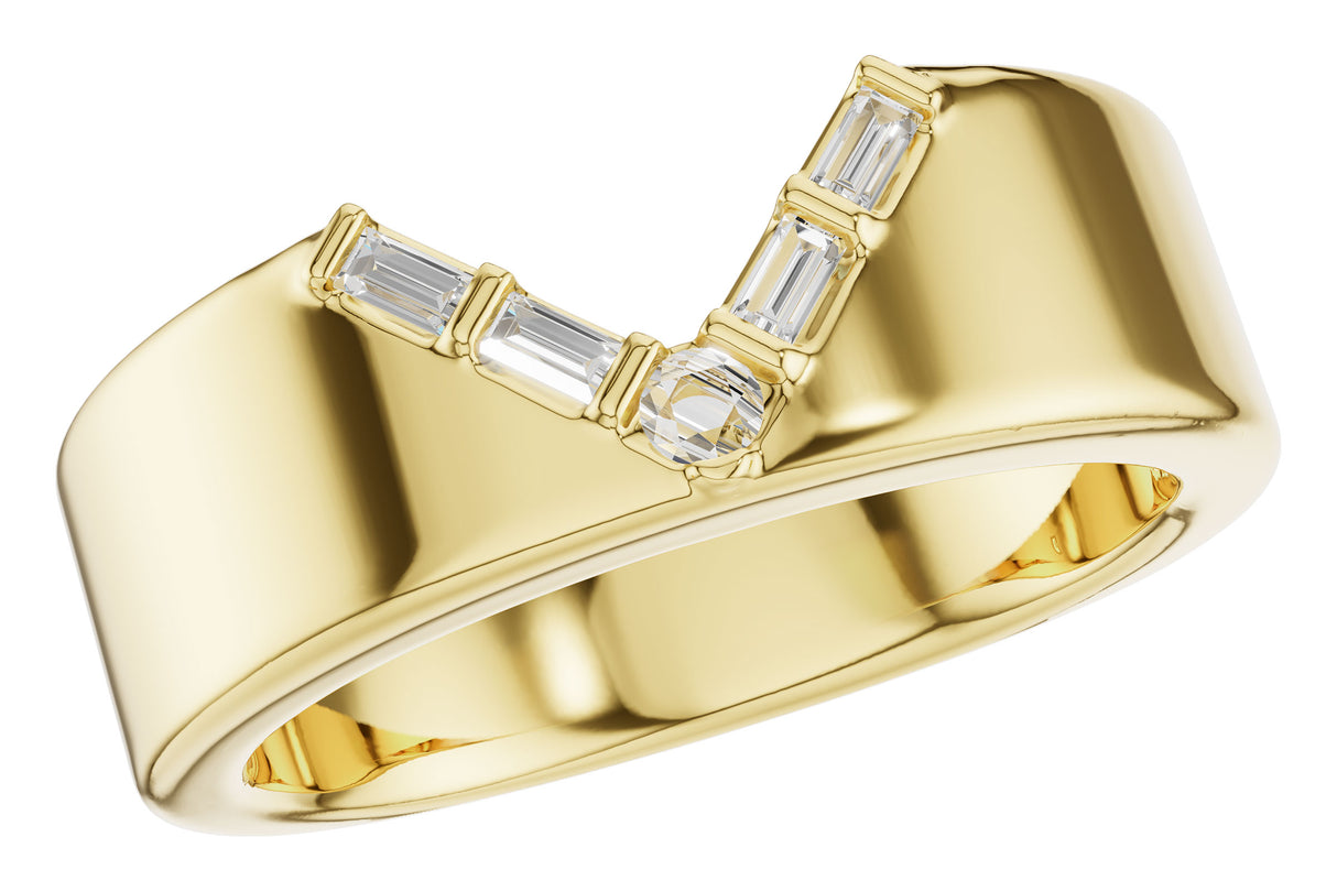 Allison Kaufman Baguette Diamond Chevron Band