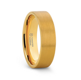 Thorsten AUDEN Gold Plated Flat Brushed Finished Tungsten Wedding Ring