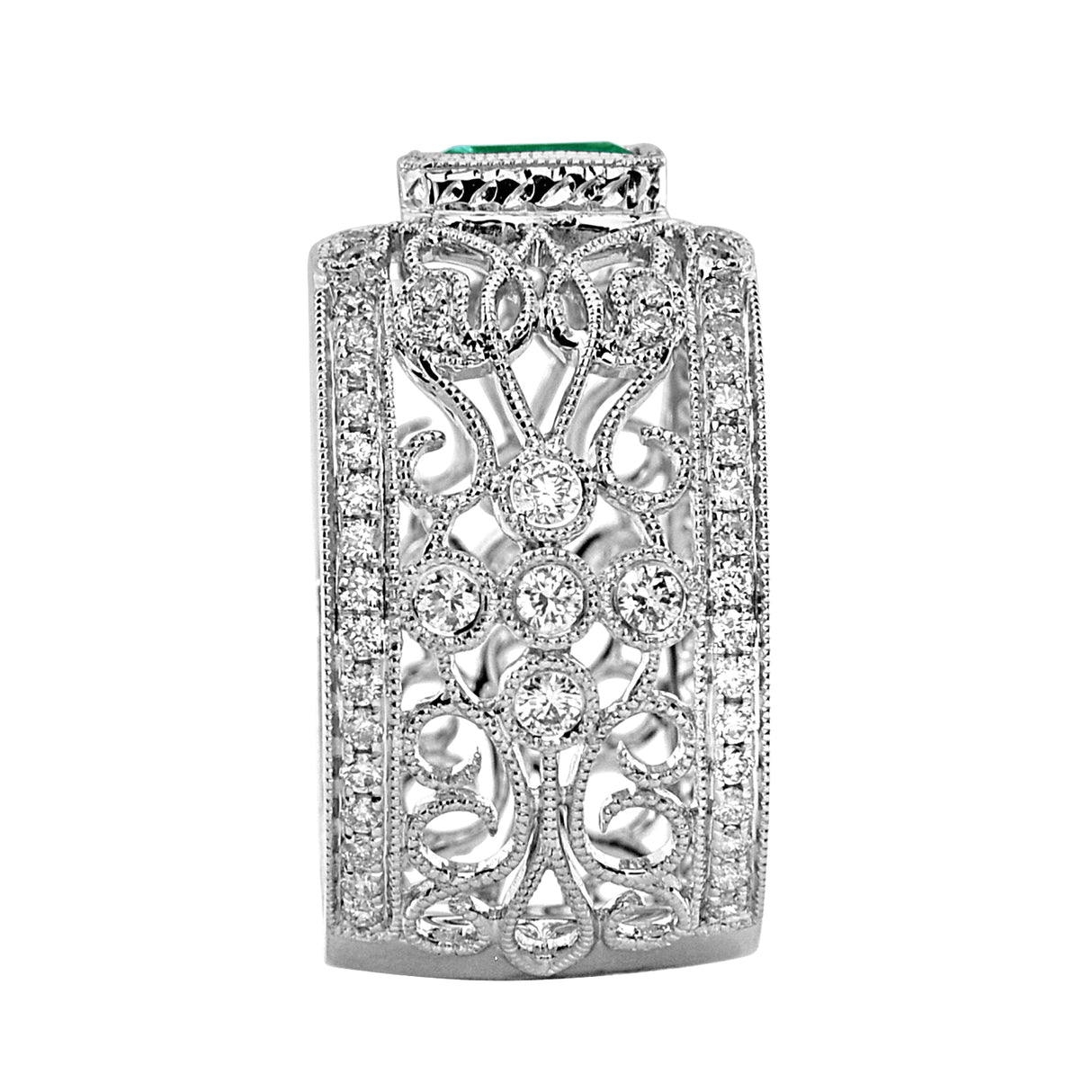 Almor Design Diamond & Emerald Cocktail Ring