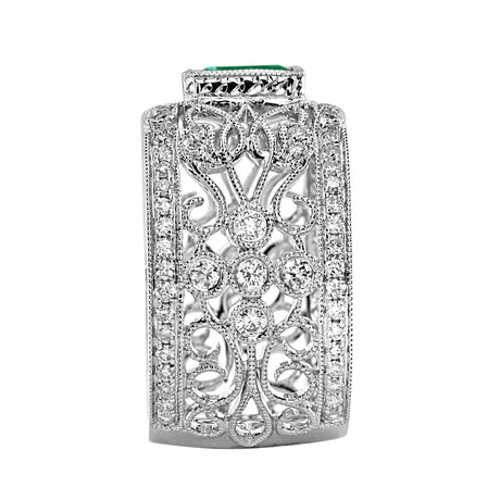 Almor Design Diamond & Emerald Cocktail Ring