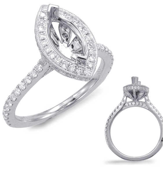 S.Kashi Diamond Milgrain Engagement Ring