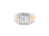 Mens Invisible Set Square Diamond Halo Ring