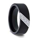 Thorsten Flat Black Tungsten Diamond Ring