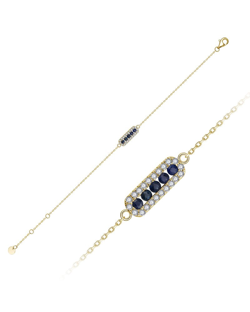 Diasun Diamond and Sapphire Chain Bracelet
