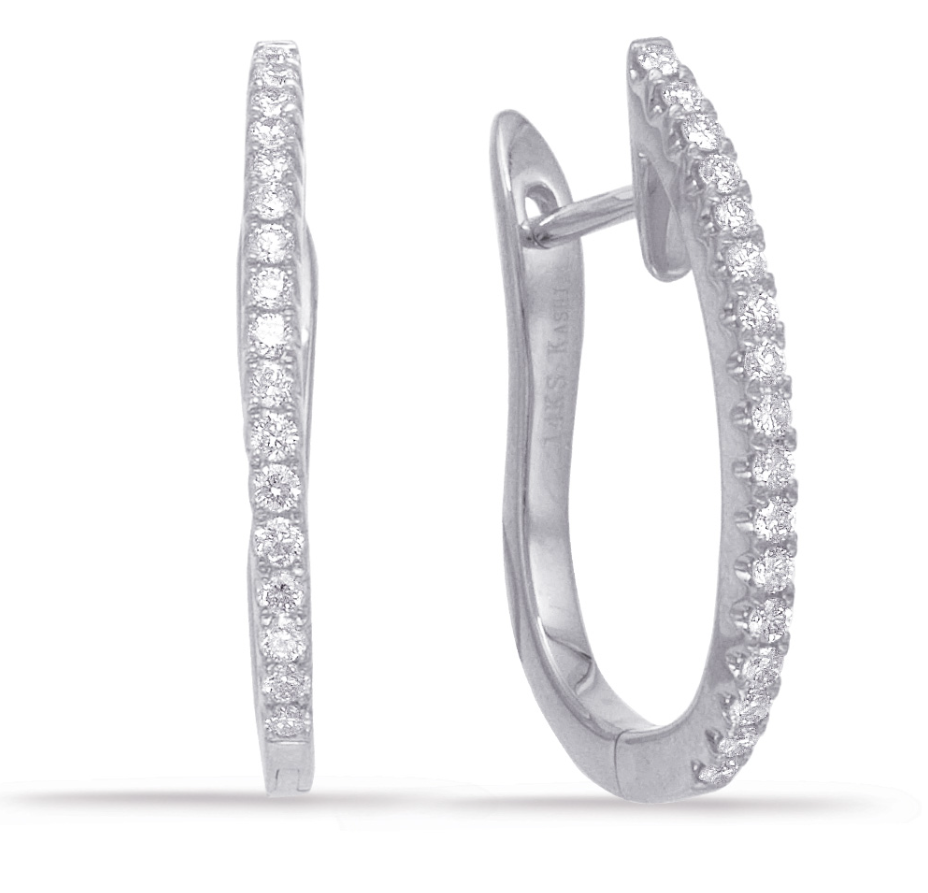 S.Kashi Diamound "U" Hoop Earrings