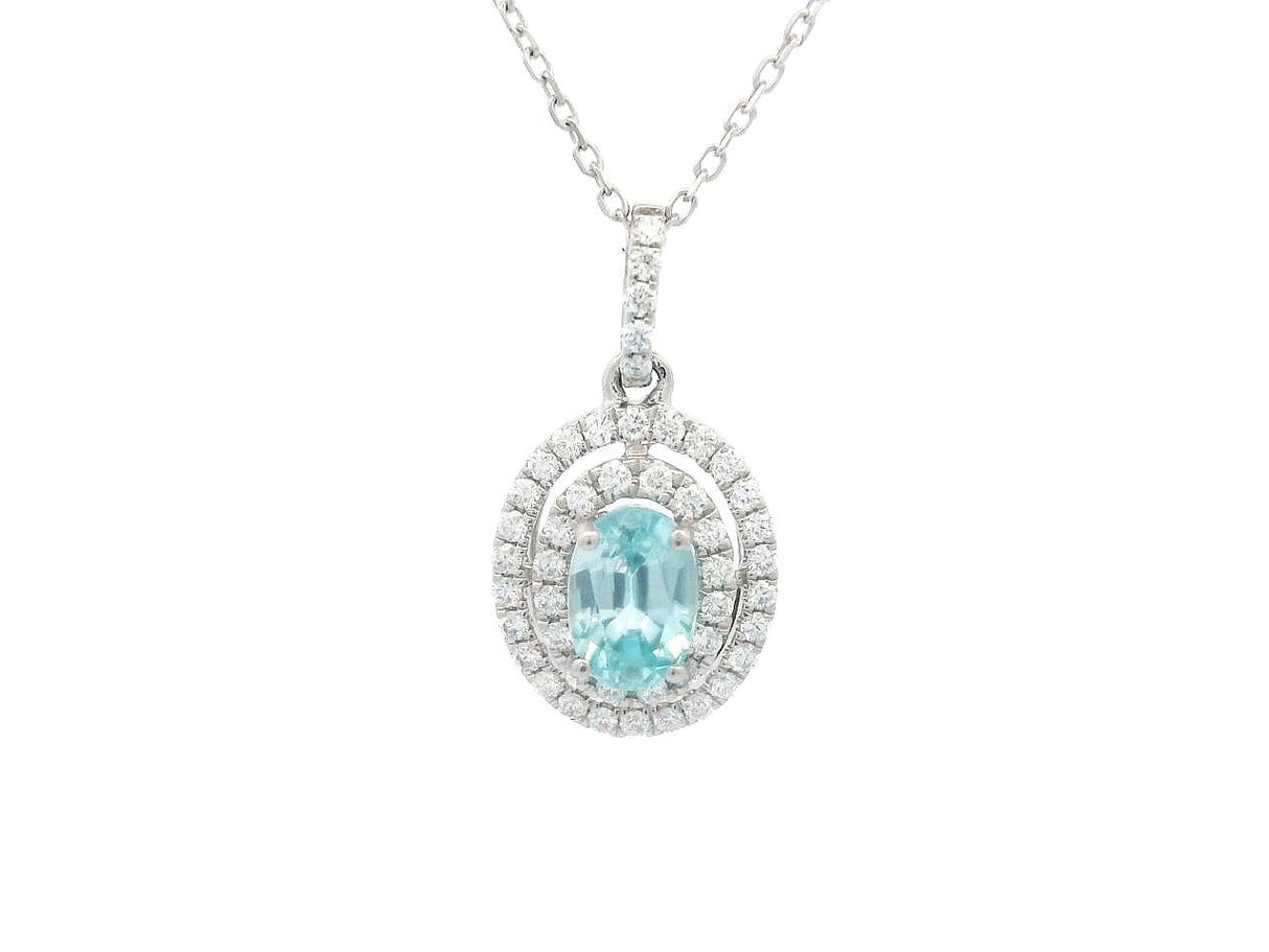 GBC Oval Blue Zircon Pendant
