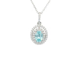 GBC Oval Blue Zircon Pendant