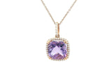 GBC Amethyst and Diamond Halo Pendant