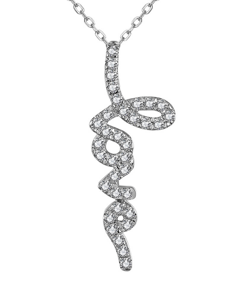 Diasun Cursive Diamond Love Pendant