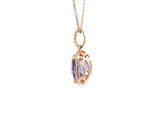 GBC Amethyst and Diamond Halo Pendant