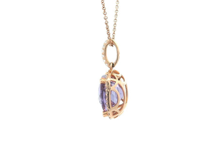GBC Amethyst and Diamond Halo Pendant