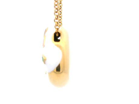 White Frosting and Sprinkles Donut Pendant