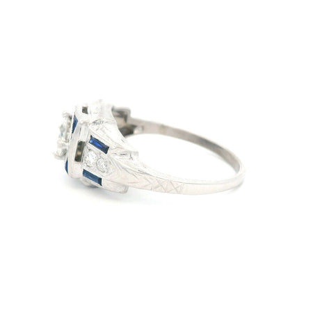 Estate - Platinum Sapphire and Diamond Ring