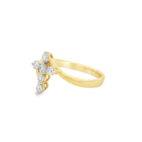 Heera Moti Diamond Cross Ring