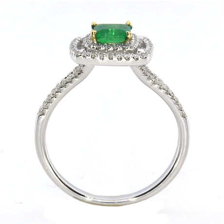 Almor Designs Emerald Halo Ring