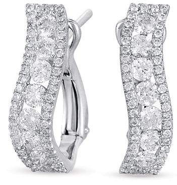 S.kashi Wavy Diamond Hoop Earrings