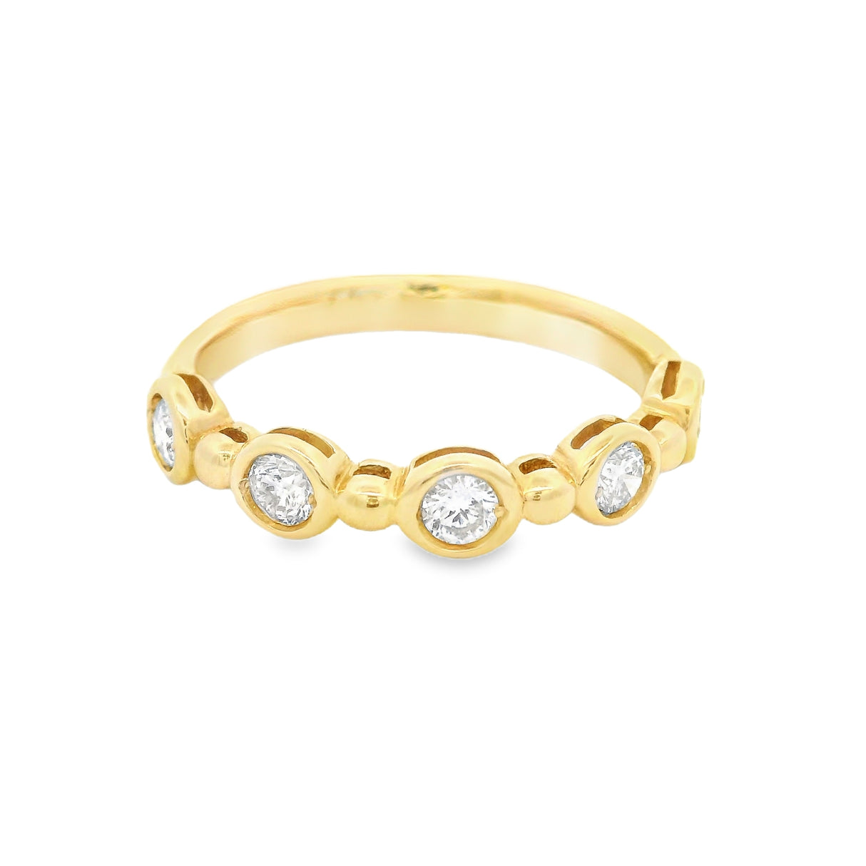 Heera Moti Bezel Set Diamond Ring