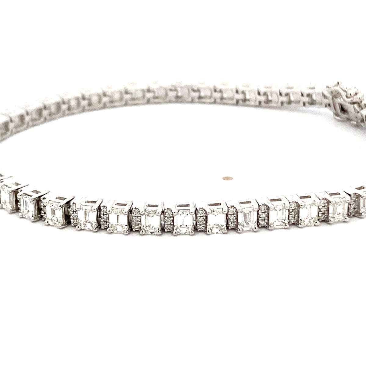 Emerald Cut Diamond Tennis Bracelet 5.46ct Whitestone Fine Jewelry