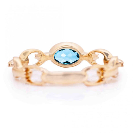 AGI Blue Topaz and Diamond Fashion Ring