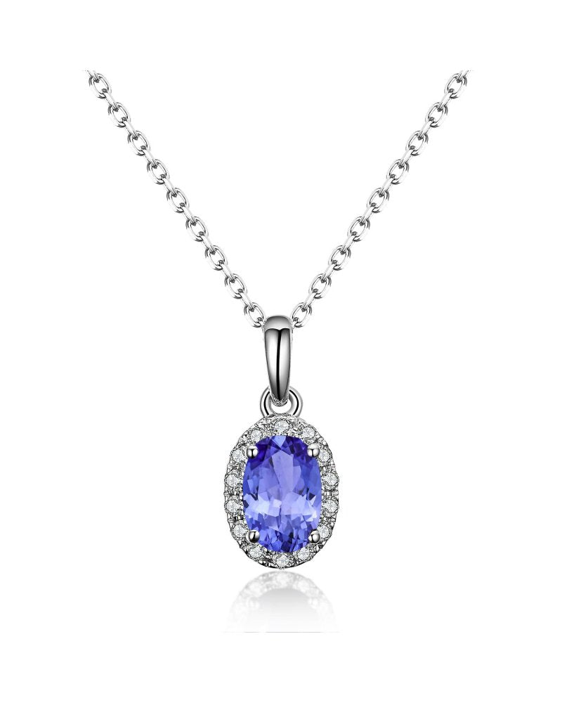 Diasun Tanzanite Diamond Halo Pendant