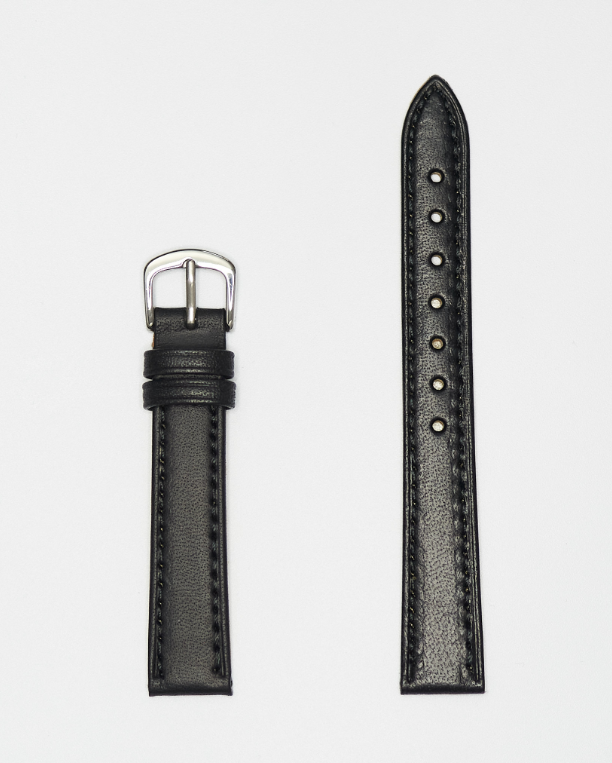Hadley Roma Smooth Leather Watch Strap - Black