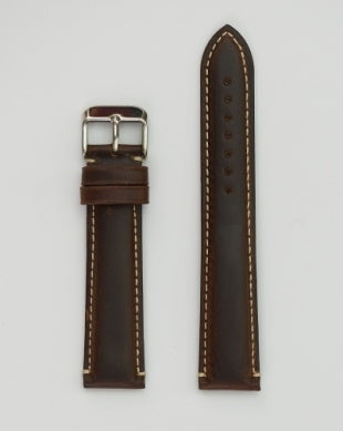 Hadley Roma Genuine Leather Watch Strap - Brown