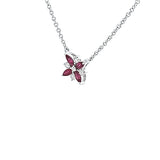 White Gold Ruby and Diamond Flower Pendant